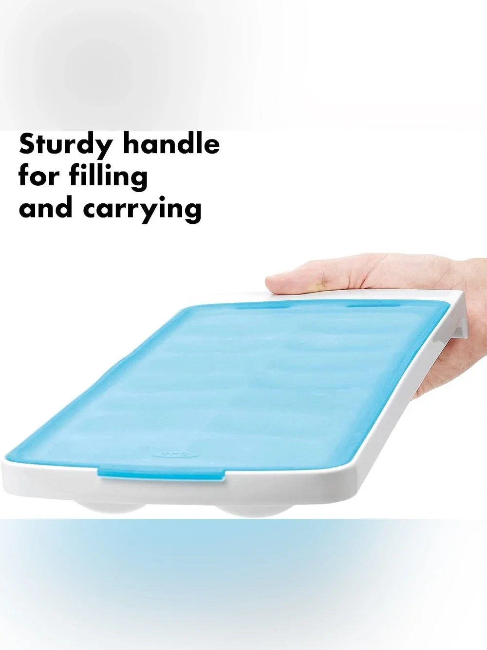 OXO Good Grips Modern No-Spill XL round Ice Cube Tray Silicone Lid Teal 1 pack
